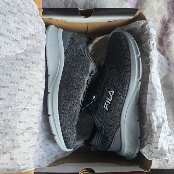 Fila Men's Running Slip On Gray Athletic Sneakers - Memory Skyway Size 8 - Picture 8 of 9